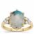 Paraiba Quartz Ring with White Zircon in 9K Gold 5.55cts