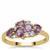 Unheated Purple Sapphire Ring with White Zircon in 9K Gold 1.25cts