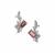 Lotus Tourmaline Earrings with White Zircon in 9K Gold 1.50cts