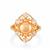 Golden Cultured Pearl Ring with White Topaz in Gold Flash Sterling Silver (8mm)