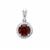 Nampula Garnet Pendant with White Zircon in Sterling Silver 1.65cts