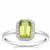 Changbai Peridot & White Zircon Sterling Silver Ring 