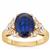 Royal Blue Kyanite Ring with Diamond in 18K Gold 5.54cts