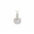 Edison Cultured Pearl Pendant with White Topaz in Rhodium Plated Sterling Silver