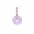 Type A Lavender Jadeite Pendant with White Topaz in Rose Tone Sterling Silver 13.04cts