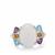 Aqua Chalcedony Ring with Multi-Gemstone in Sterling Silver 6cts