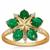 Sandawana Emerald Ring with White Zircon in 9K Gold 1.94cts