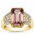 Pink Diaspore Ring with Diamond in 18K Gold 4.69cts