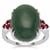 Type A Burmese Jadeite with Burmese Ruby in Sterling Silver 13.55cts