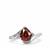 Red Zircon and Pink Sapphire Ring with White Topaz in Sterling Silver 2.65cts