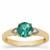 Green Apatite Ring with White Zircon in 9K Gold 1.20cts