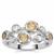 Imperial Garnet Ring with White Zircon in Sterling Silver 1.35cts