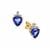 AA Tanzanite Earrings with White Zircon in 9K Gold 1.70cts