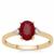 Burmese Ruby Ring with White Zircon in 9K Gold 1.50cts