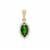 Chrome Diopside Pendant with White Zircon in 9K Gold 1.25cts
