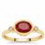 Burmese Ruby Ring with White Zircon in 9K Gold 1.60cts