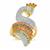 Multi Sapphire Ring with White Zircon in Gold Plated Sterling Silver 2.65cts