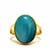 Blue Banded Agate Ring in Gold Tone Sterling Silver 11.13cts