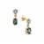 Tanzanian Grey Spinel & White Zircon 9K Gold Earrings ATGW 1ct