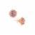 Rose De France Amethyst Earrings with White Topaz in Rose Tone Sterling Silver 4.49cts