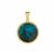 Chrysocolla Pendant with White Topaz in Gold Tone Sterling Silver ATGW 4.58cts