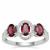 Tocantin Garnet Ring with White Zircon in Sterling Silver 2.09cts