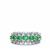 Ethiopian Emerald Ring with White Zircon in Sterling Silver 1.16cts