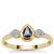 Ceylon Blue Sapphire Ring with Diamond in 9K Gold 0.35ct