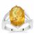  Dominican  Amber Ring with White Zircon in Sterling Silver 2.50cts