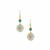Type A Burmese Jade Earrings with Turquoise in Gold Tone Sterling Silver 13cts