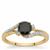Black Diamonds Ring with White Diamonds in 9K Gold 1.14cts