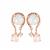 Aquamarine, Morganite & White Topaz Earrings in Rose Tone Sterling Silver 6.65cts