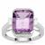 Sahl Cut Amethyst Ring with White Zircon in Sterling Silver 6.15cts