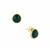Malachite Earrings in Gold Tone Sterling Silver 2cts