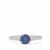 Tanzanite Ring with White Zircon in Sterling Silver 1ct