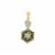 Wobito Snowflake Cut Prasiolite Pendant with White Zircon in 9K Gold 7.65cts