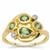 Namibian Demantoid Garnet Ring with White Zircon in 9K Gold 1.25cts
