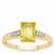 Yellow Sapphire Ring with White Zircon in 9K Gold 1.50cts