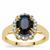 AAA Diego Suarez Blue Sapphire Ring with Diamonds in 18K Gold 2.45cts