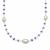 Kaori Freshwater Cultured Pearl Necklace with Tanzanite in Sterling Silver (9 to 12 MM)