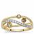 Golden lvory Diamonds Ring with Multi Diamonds in 9K Gold 0.34cts