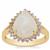 Rainbow Moonstone Ring with Tanzanite in Gold Plated Sterling Silver 5.40cts