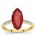 Malagasy Ruby Ring with White Zircon in 9K Gold 4.60cts (F)
