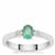 Zambian Emerald Ring with White Zircon in Sterling Silver 0.50ct