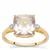 Pink Morganite Ring with White Zircon in 9K Gold 3cts