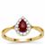 Greenland Ruby Ring with Canadian Diamond in 9K Gold 0.80ct