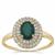 Teal Grandidierite Ring with White Zircon in 9K Gold 1.25cts