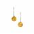 Honeycomb Cut Diamantina Citrine Earrings with White Zircon in Sterling Silver 6.95cts