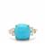 Sleeping Beauty Turquoise Ring with White Zircon in 9K Gold 4.30cts