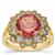 Pink Tourmaline Ring with Diamonds in 18K Gold 3.94cts